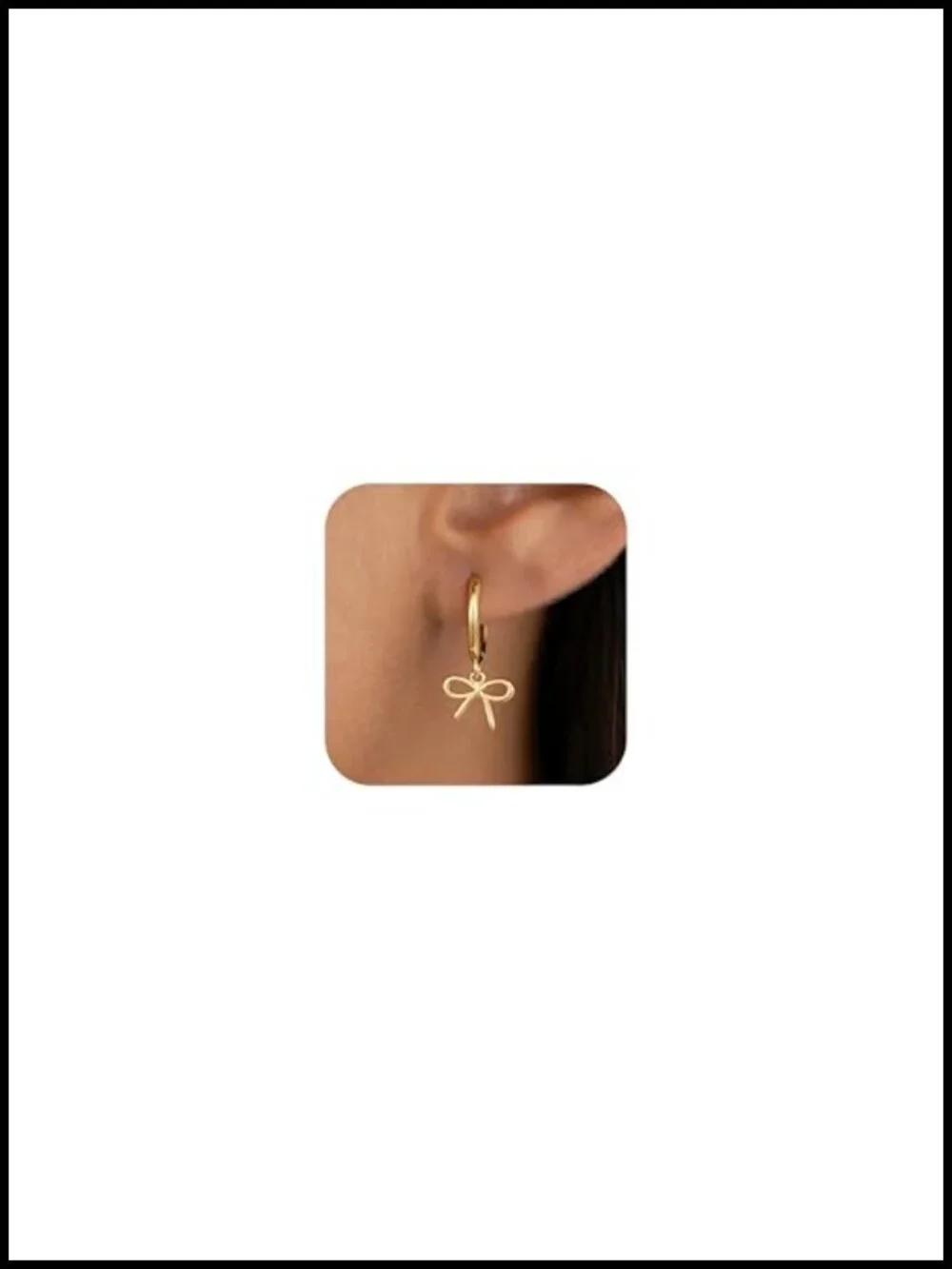 Gold Plated Bow Earrings for Girls Women Hypoallergenic